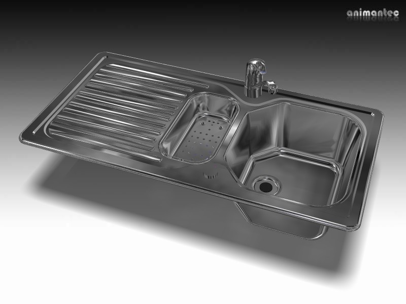 3D Modelle Sanitär Einbauspüle Armatur Mischbatterie Küchenplanung