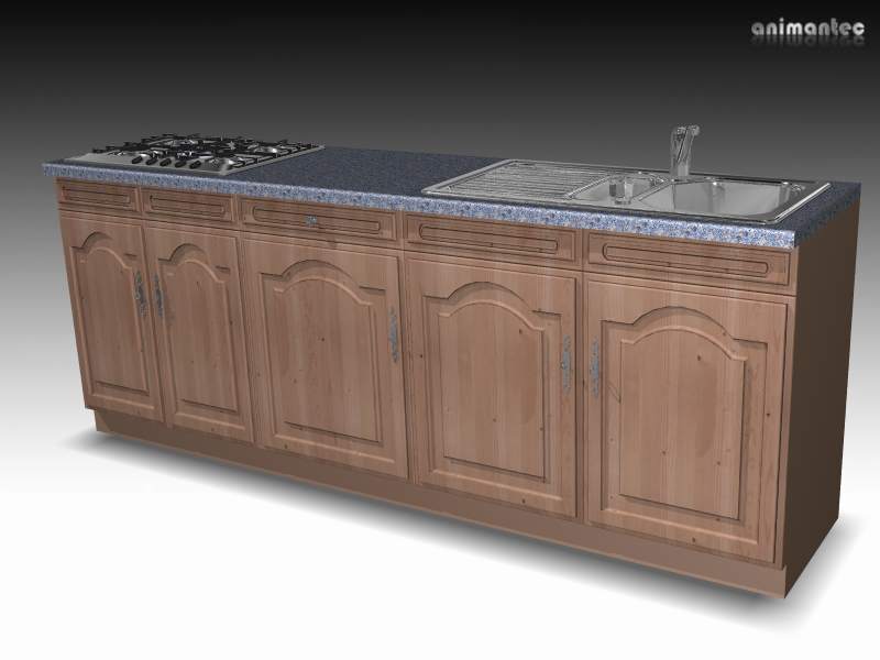 3D Modell Küchenzeile als CAD Küchenmöbel