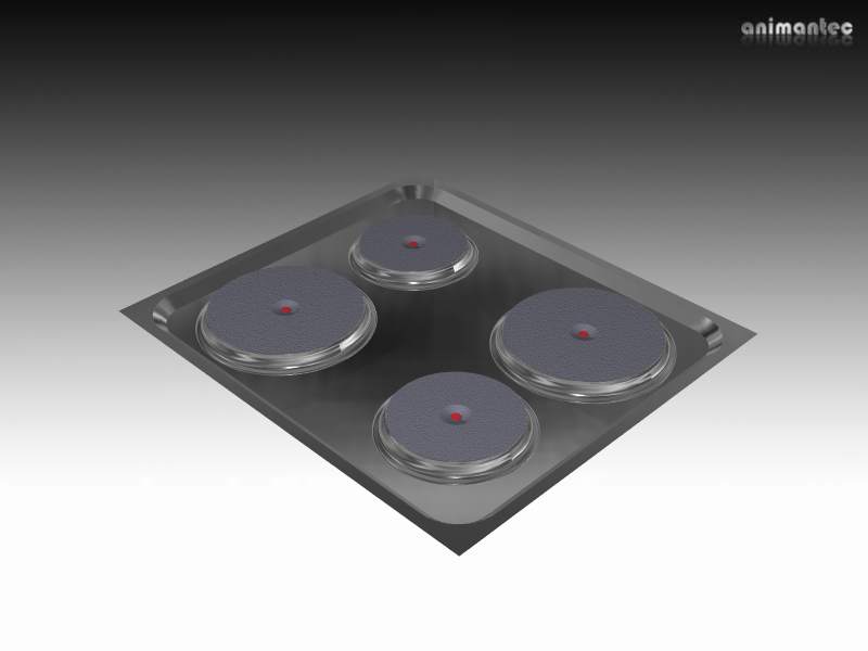 3D Modelle Aufbau Elektro Kochfeld zur Küchenplanung